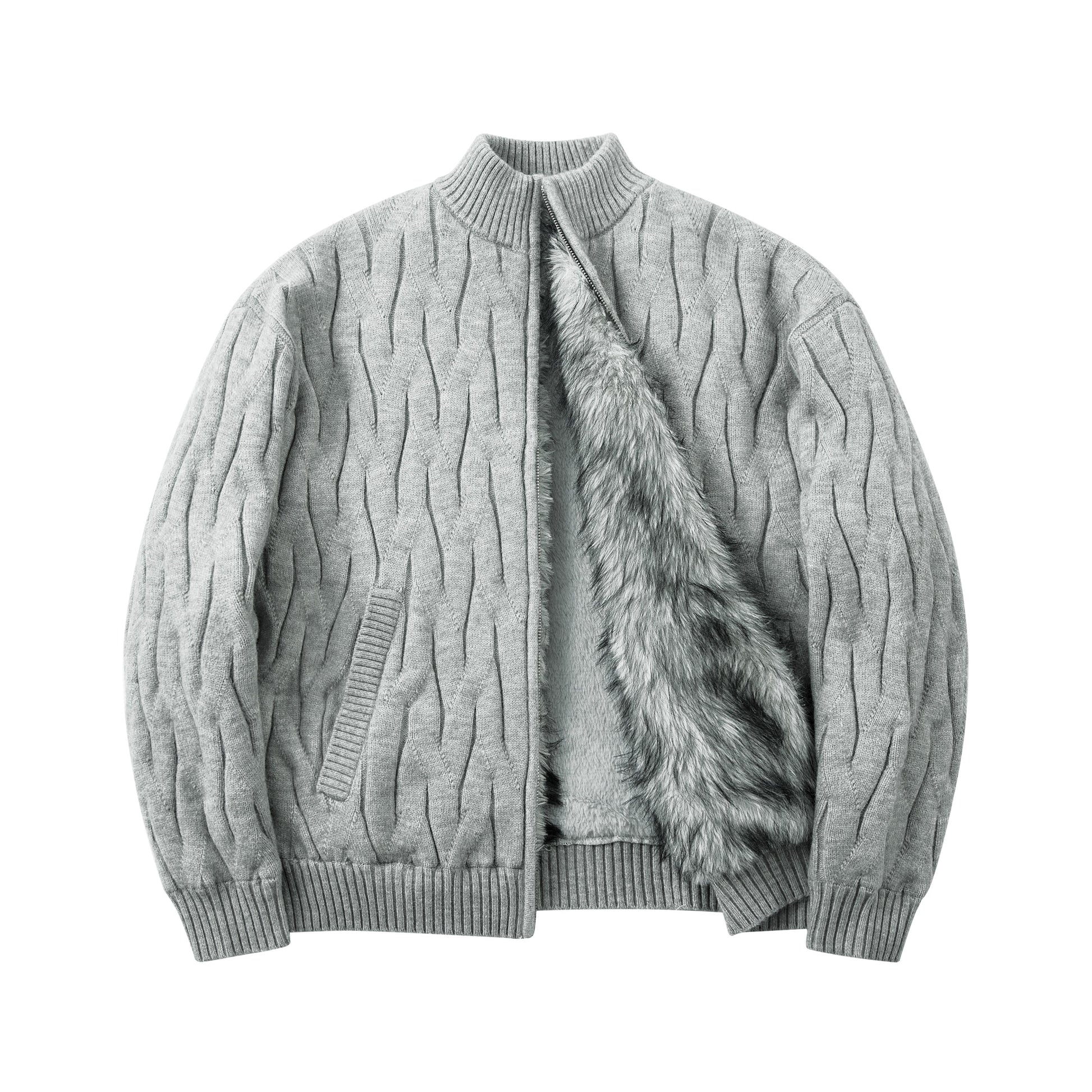 Textured Fleece | Knit Zip Jacket - Luxuryurbanwear