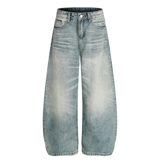 Sky Fade | Soft-Wash Wide Jeans - Luxuryurbanwear