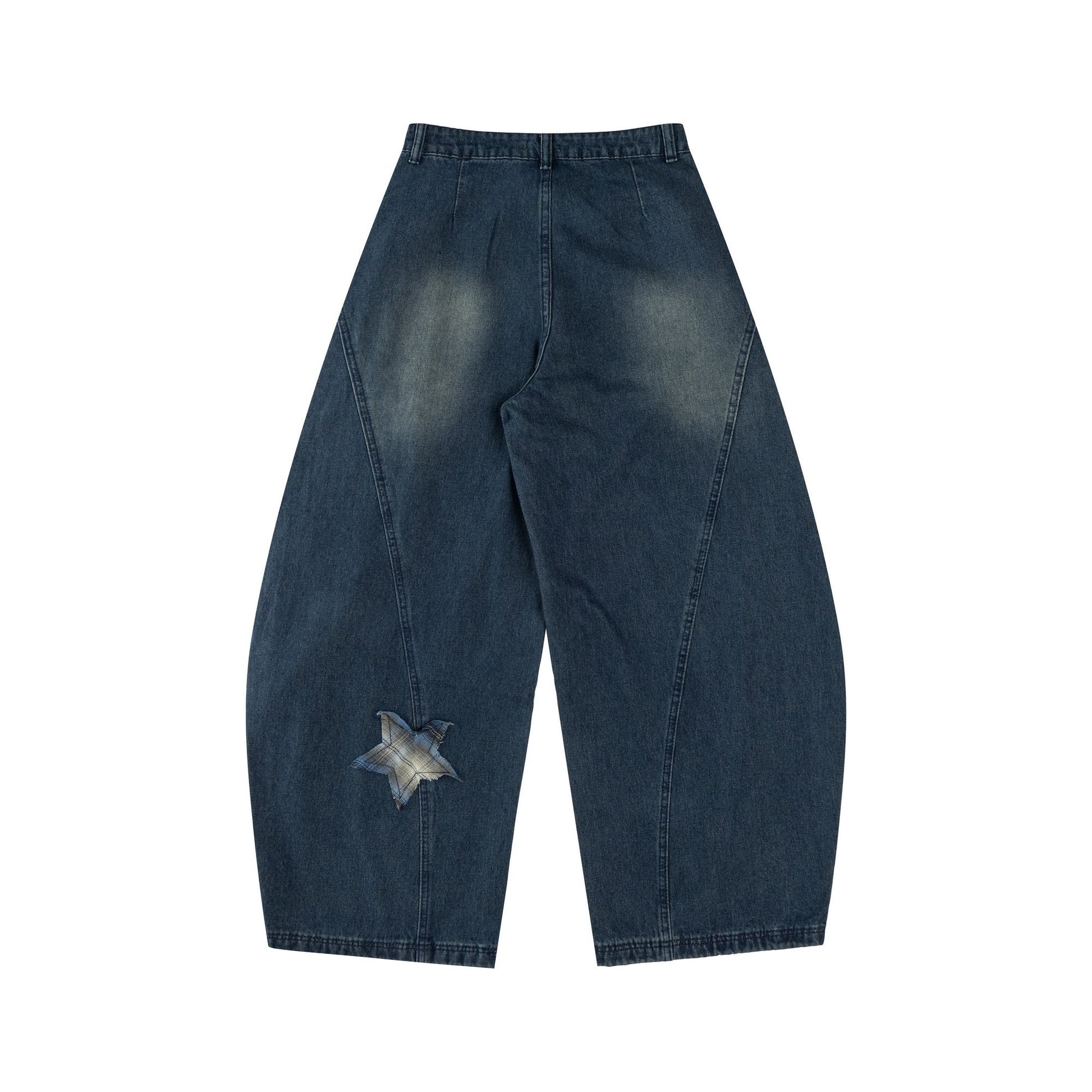 Starry Stitch | Denim Wide-Leg Pants - Luxuryurbanwear