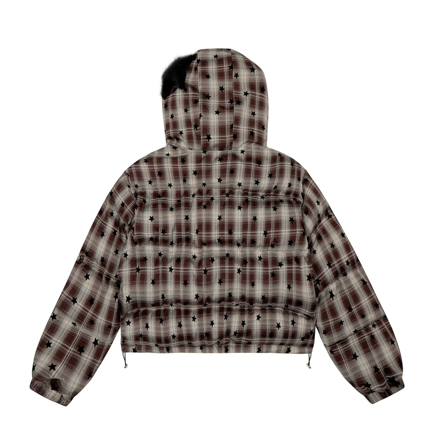 Plaid Spark | Star-Print Cropped Hoodie - Luxuryurbanwear