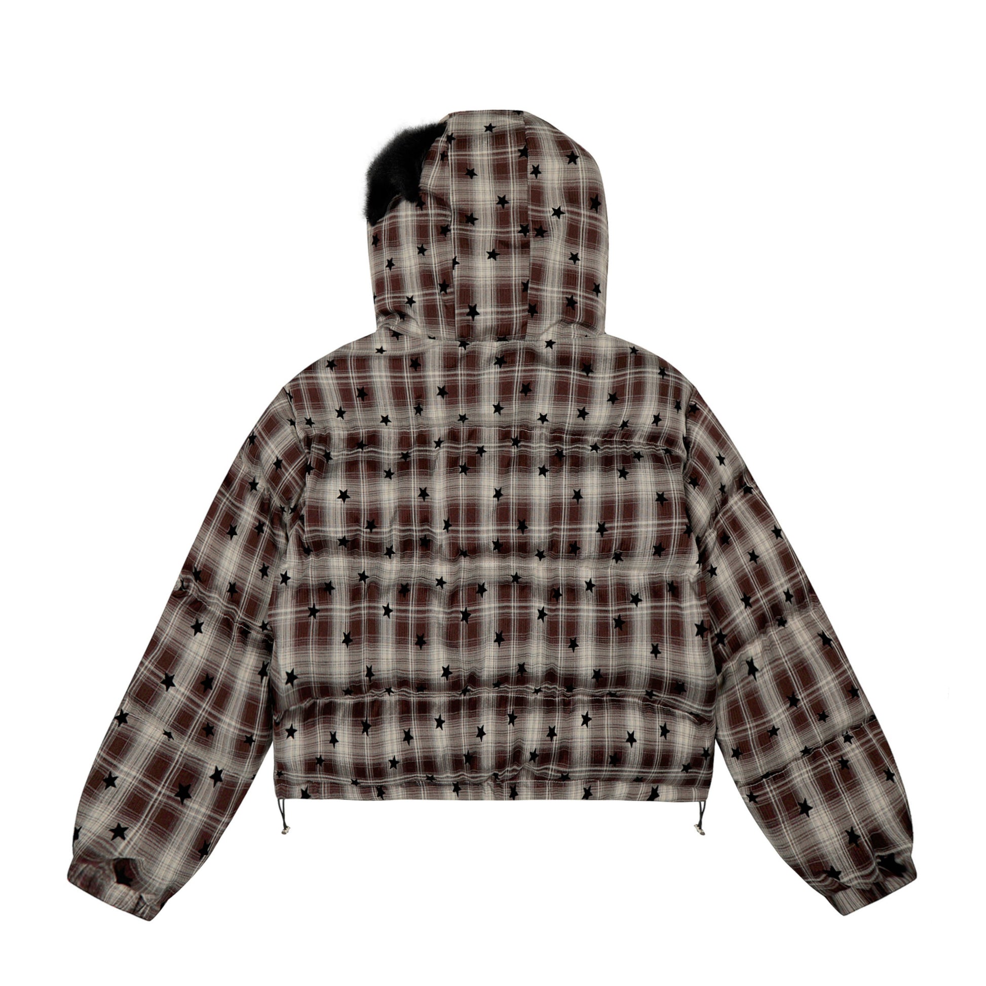 Plaid Spark | Star-Print Cropped Hoodie - Luxuryurbanwear