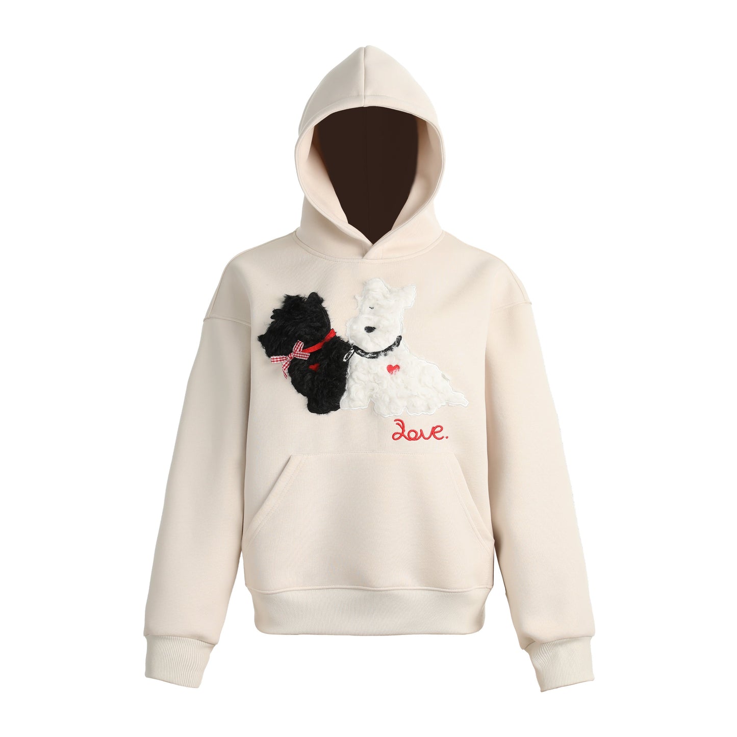 Puppy Love | Fleece Hoodie with Dog Patch - Luxuryurbanwear