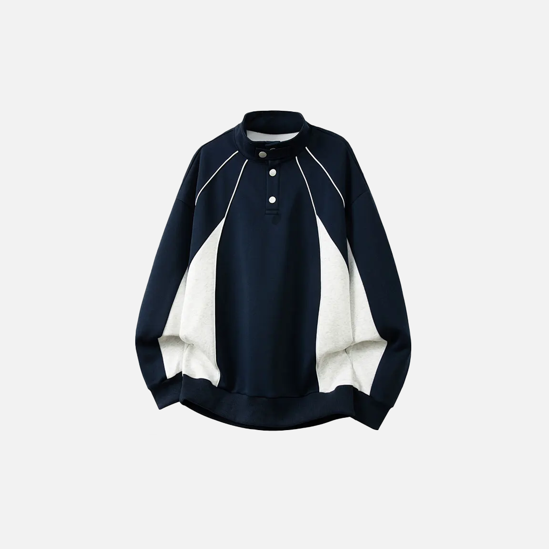 Streetwear American Style Polo Collar Sweatshirt - Luxuryurbanwear