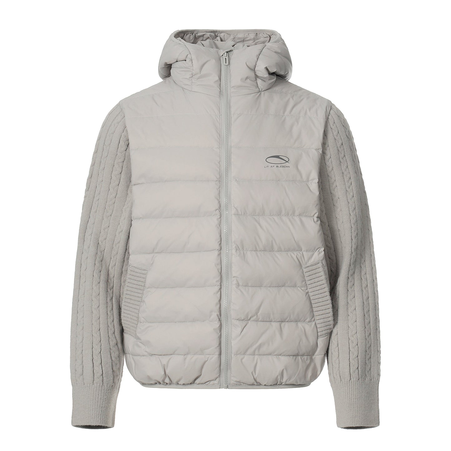 Hybrid Knit-Sleeve | Hooded Puffer Jacket - Luxuryurbanwear