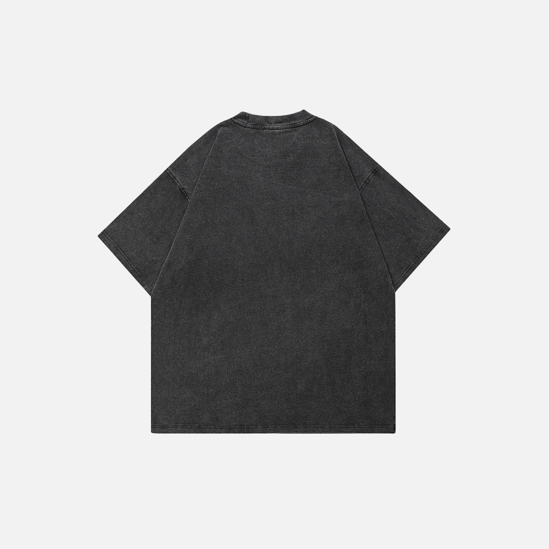 Faded Black Funny Green Face T-Shirt - Luxuryurbanwear