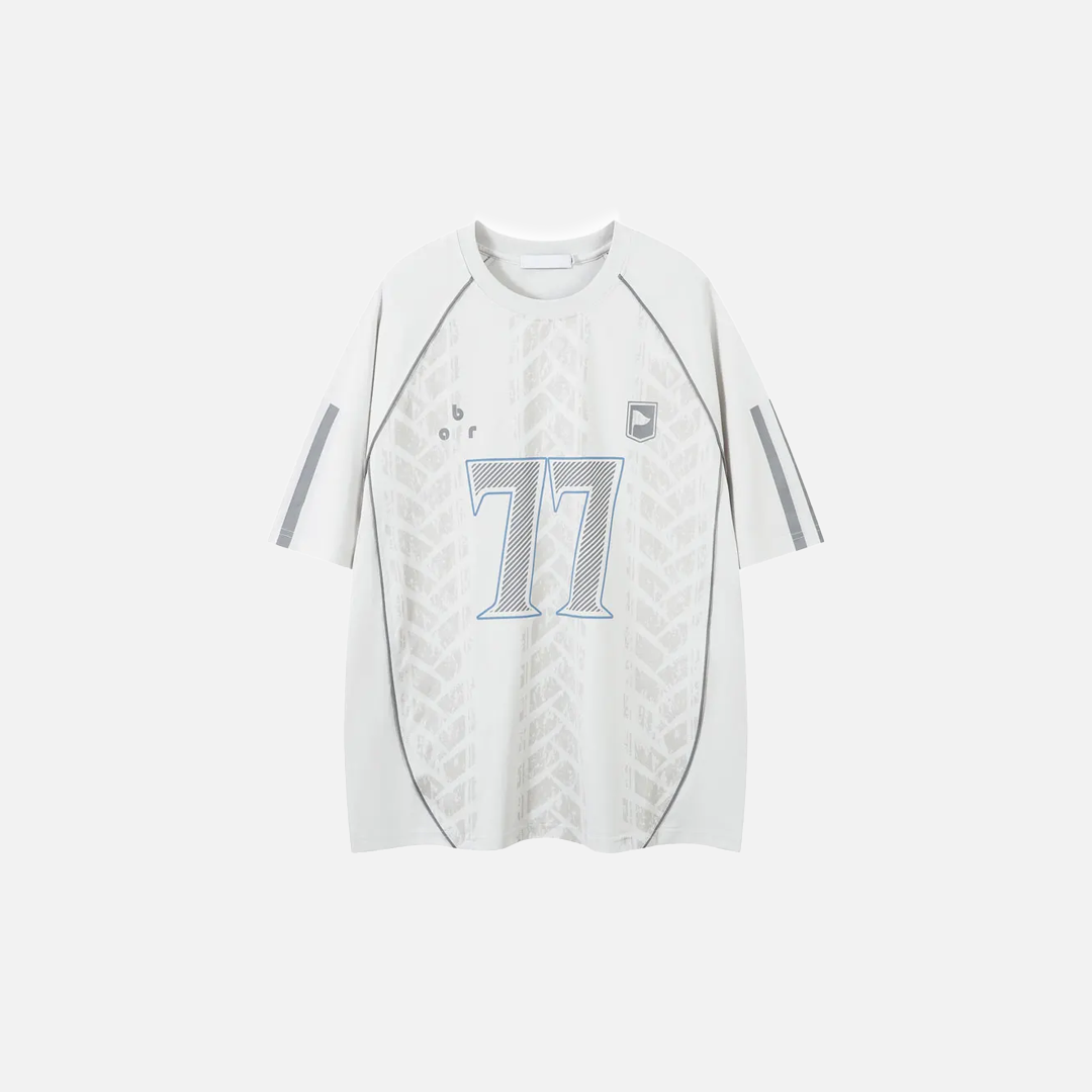 Y2K Cozy Graphic Patchwork Racing Sports T-Shirt - Luxuryurbanwear