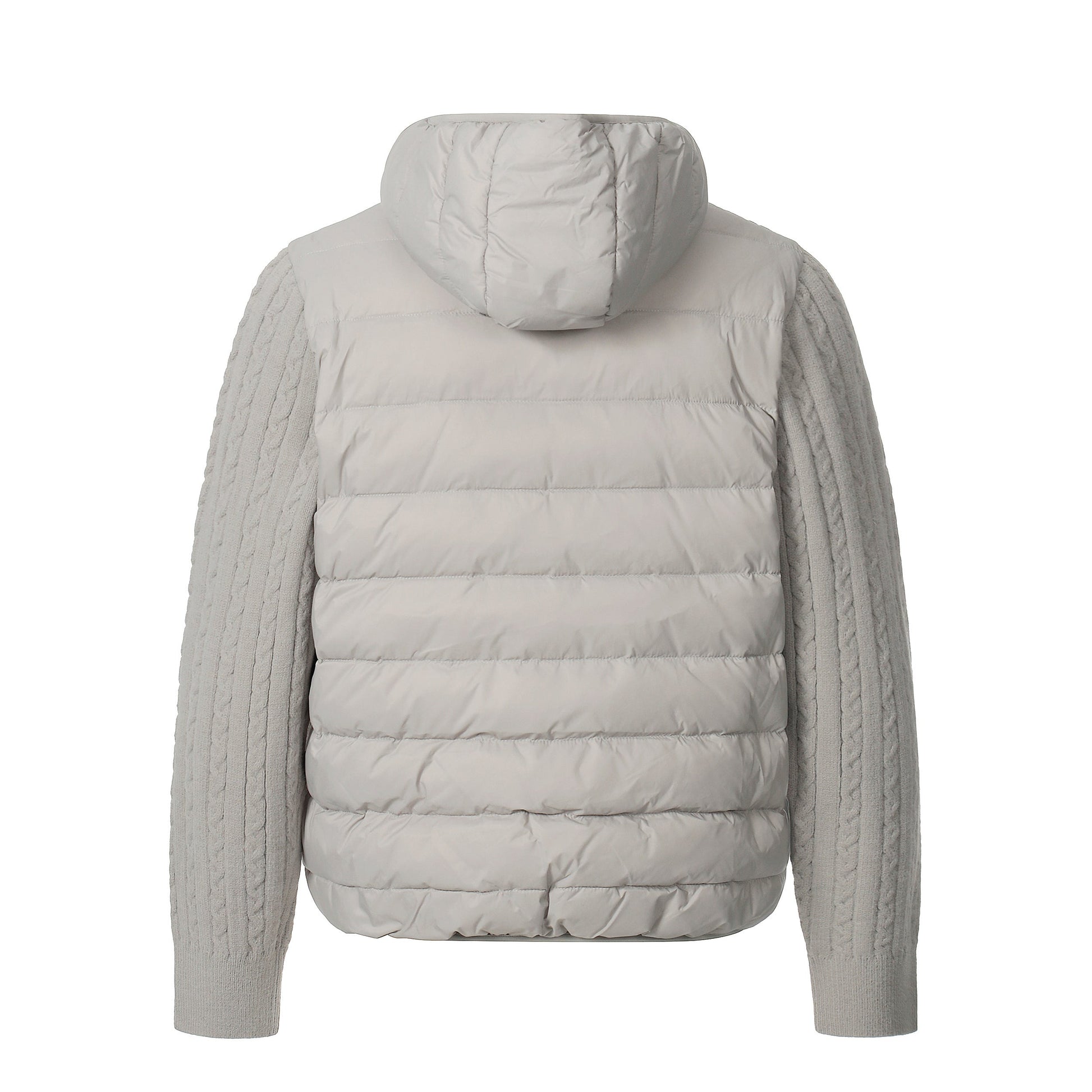 Hybrid Knit-Sleeve | Hooded Puffer Jacket - Luxuryurbanwear