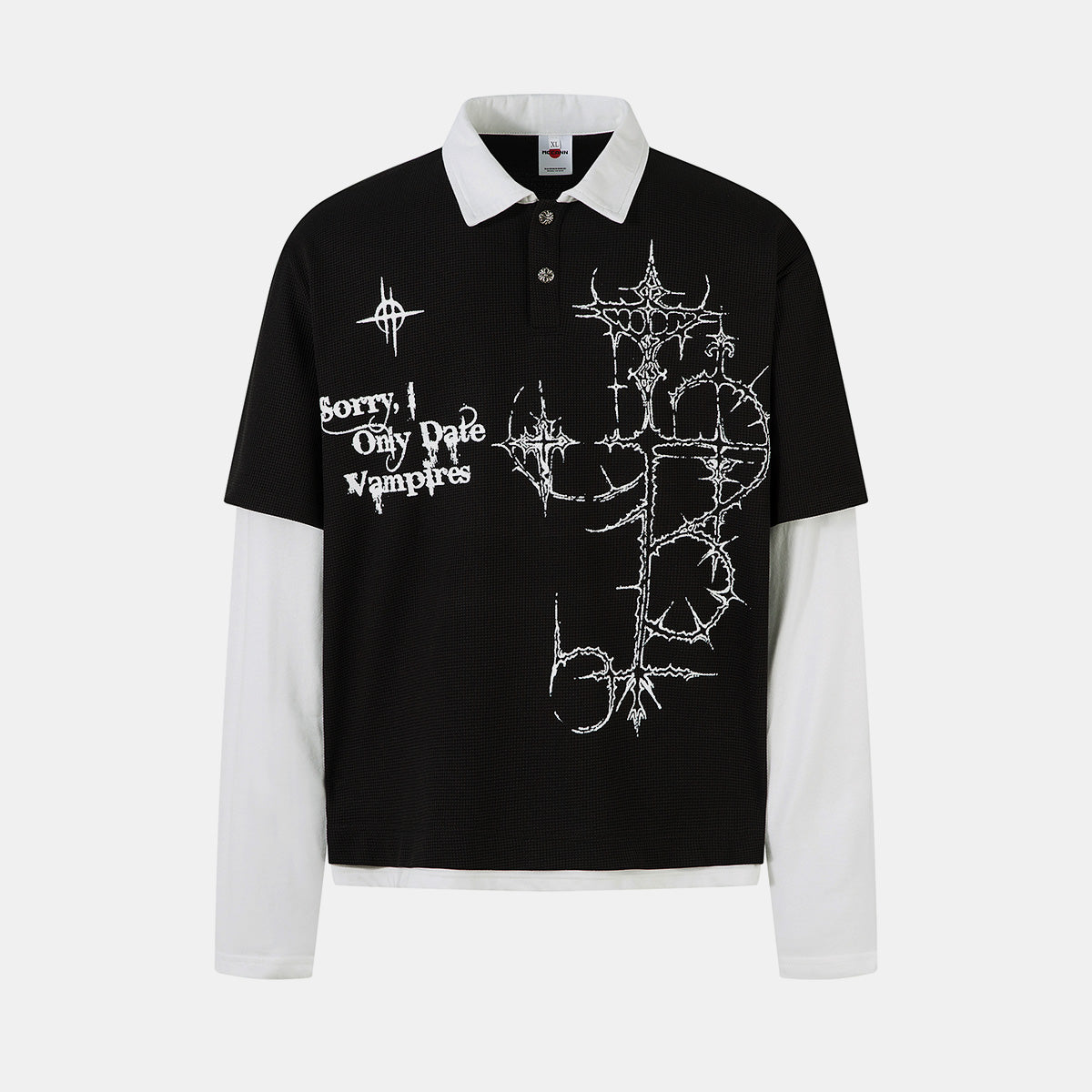 Gothic Vampire | Waffle Long Sleeve T-Shirt - Luxuryurbanwear