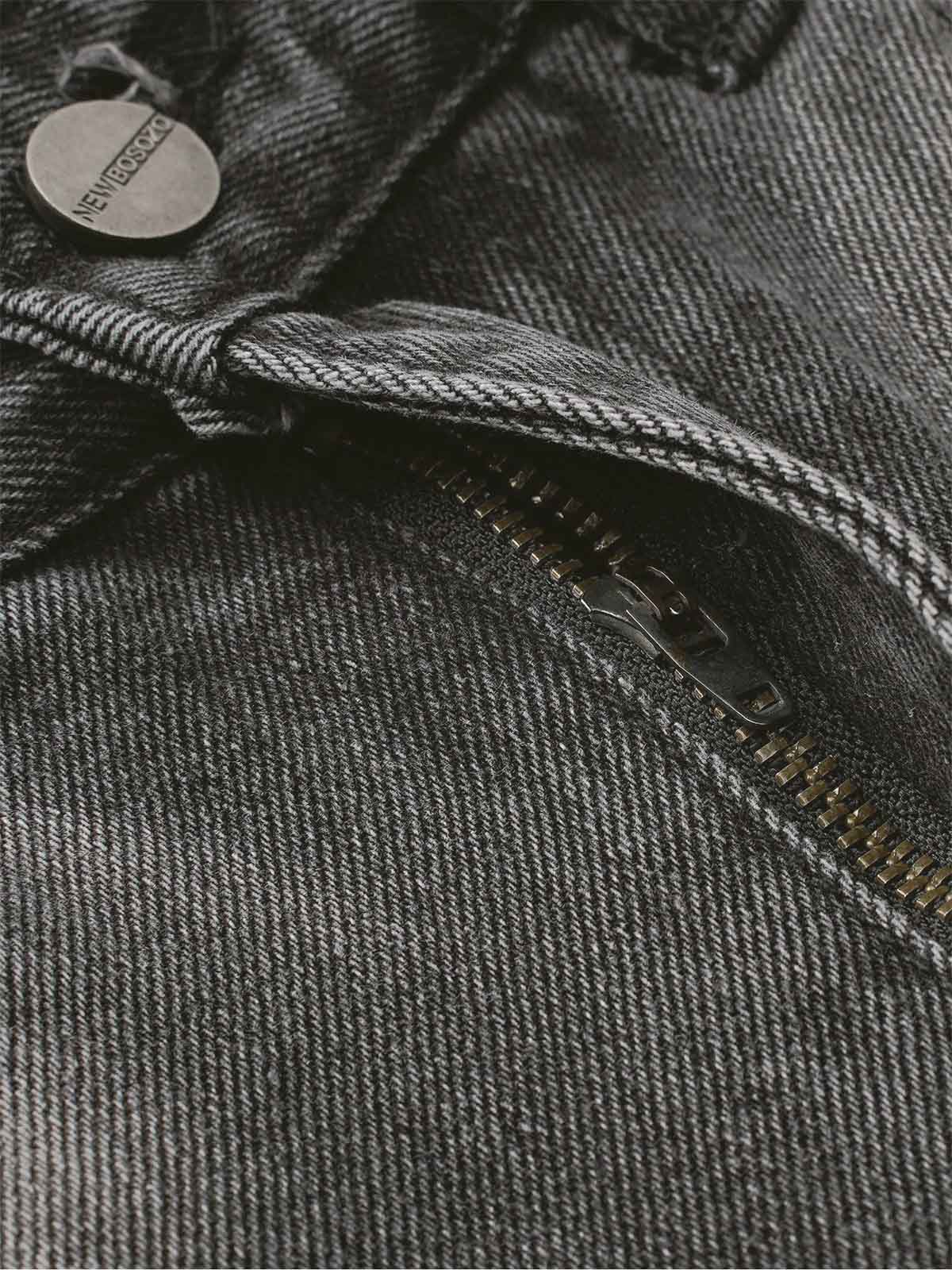 Washed Distressed Raw Edge Barrel Jeans - 2402 - Luxuryurbanwear