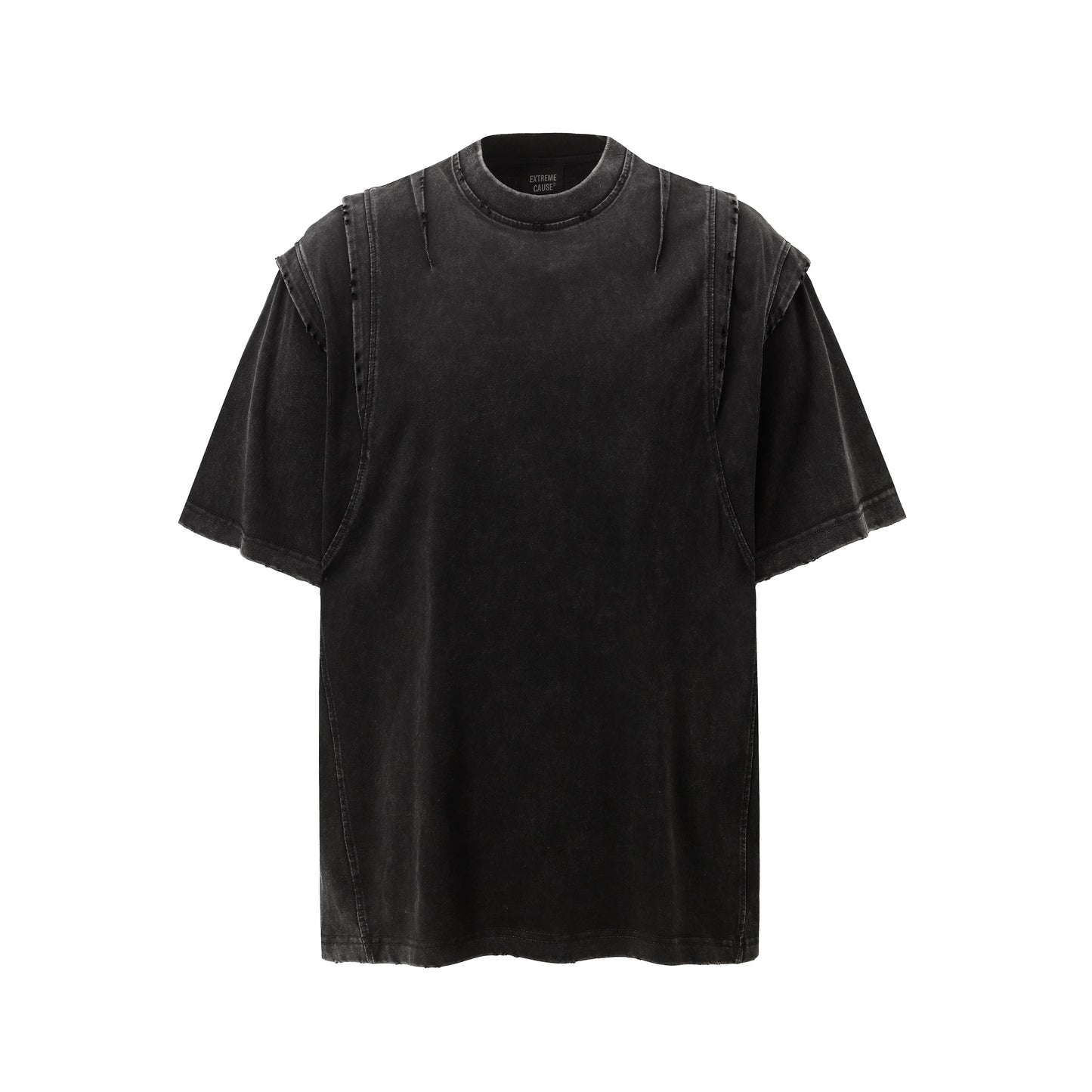 Layered Stitching | Washed T-Shirt - Luxuryurbanwear