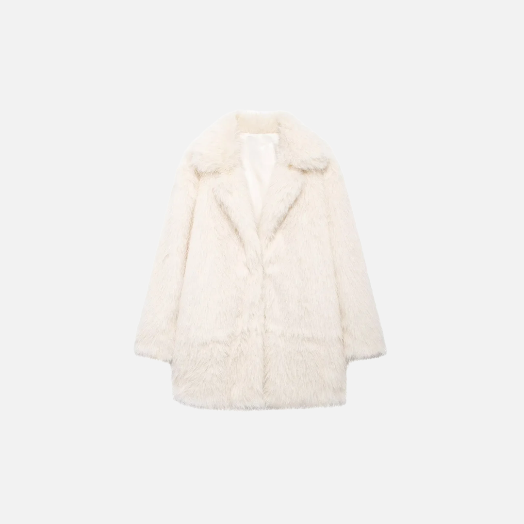 Warm Thick Faux Fur Casaul Woven Coat - Luxuryurbanwear