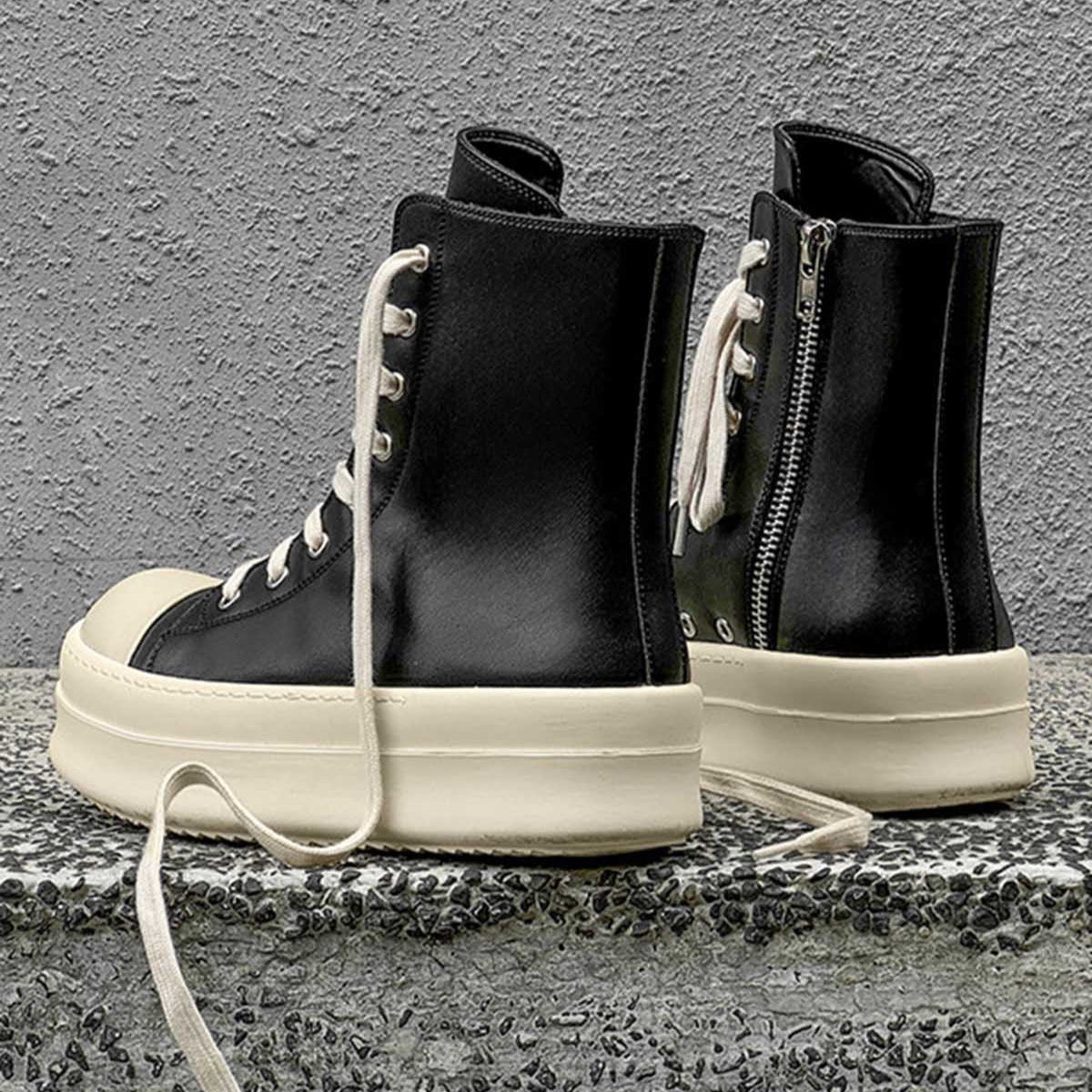 High-top Side Zipper Platform Sneakers - Luxury Tactical Streetwear Boots | LuxuryUrbanwear - Luxuryurbanwear