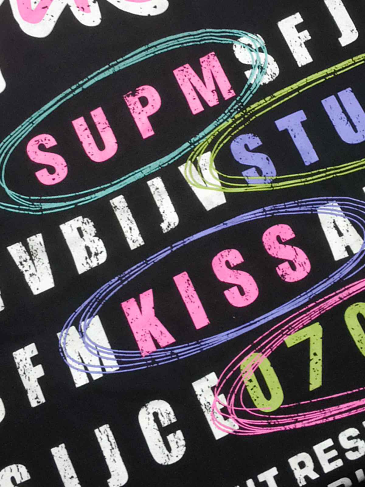 Retro Letter Graphic T-Shirt