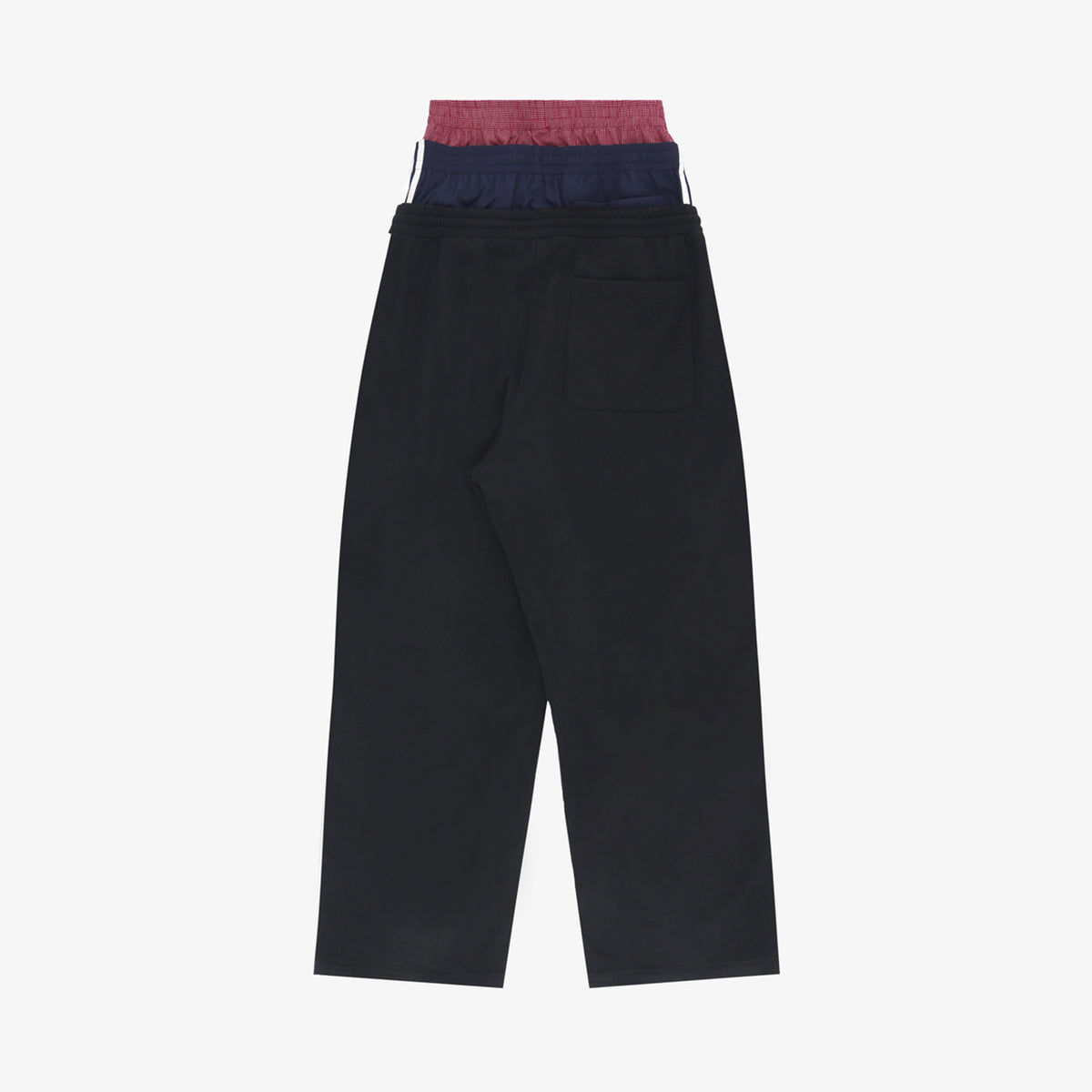 Layered Waistband Baggy Sweatpants - Double Waist Striped Joggers | LuxuryUrbanwear - Luxuryurbanwear