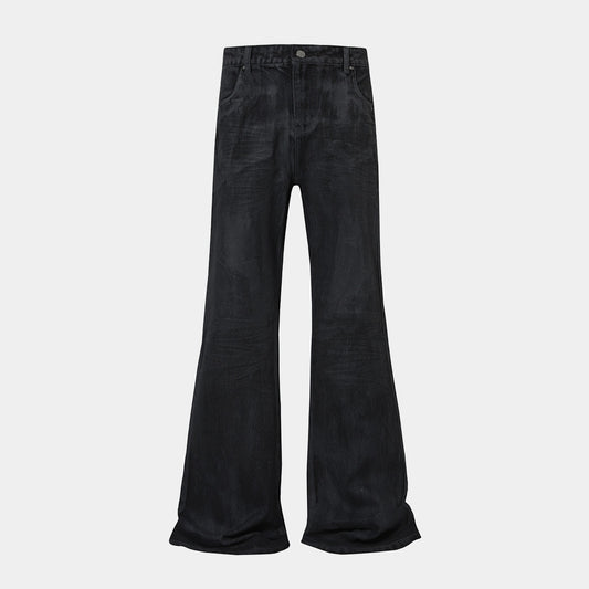 Washed Black Flare | Stacked Jeans - Luxuryurbanwear