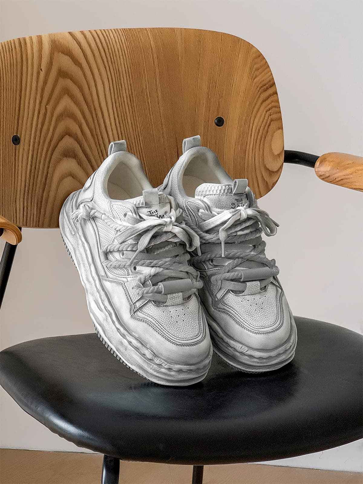 Deconstructed Distressed Chunky Street Sneakers - 2521