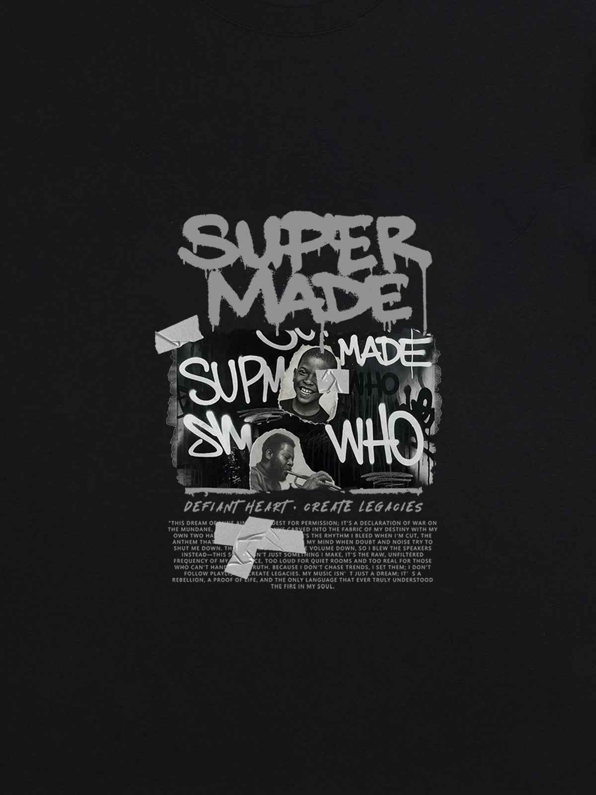 Streetwear Graffiti Character Collage Graphic T-Shirt