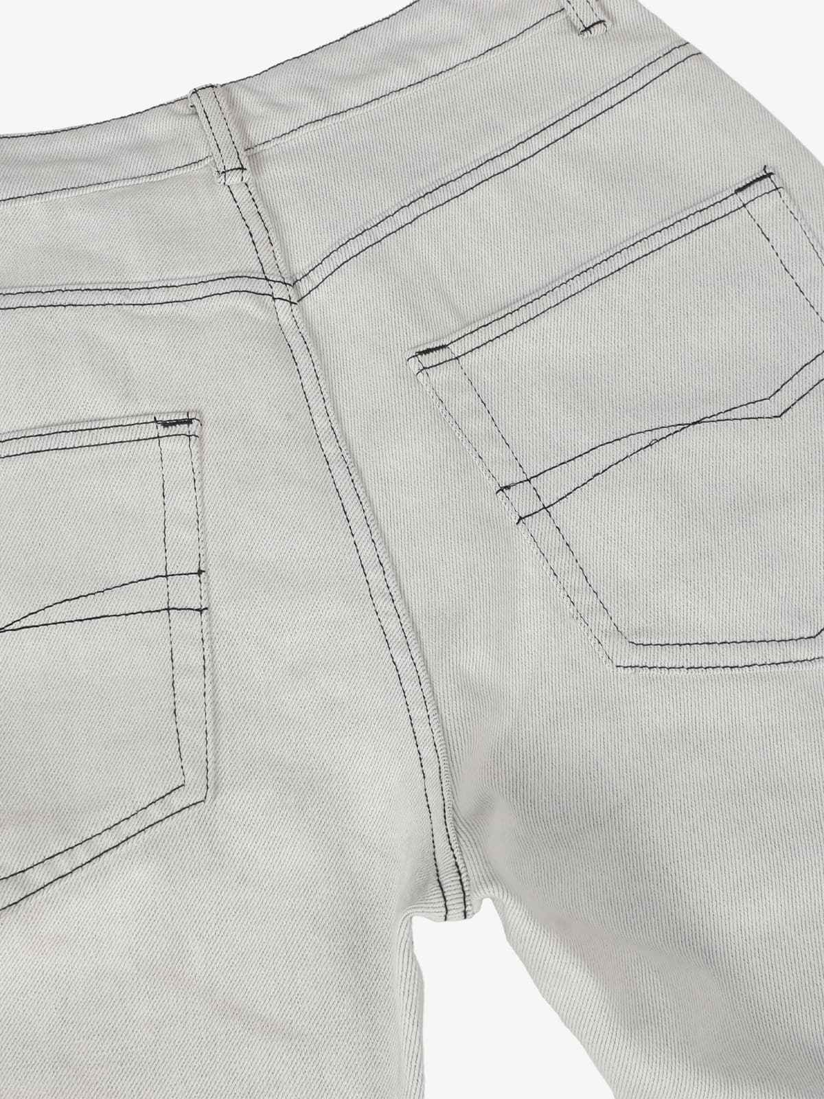 Retro Utility Dirty Wash Whisker Detail Flare Jeans