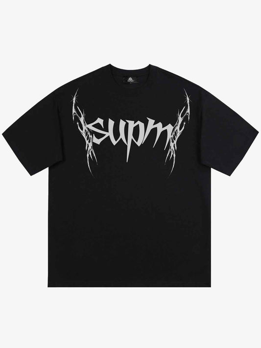 SUPM Gothic Sharp Letter Graphic T-Shirt