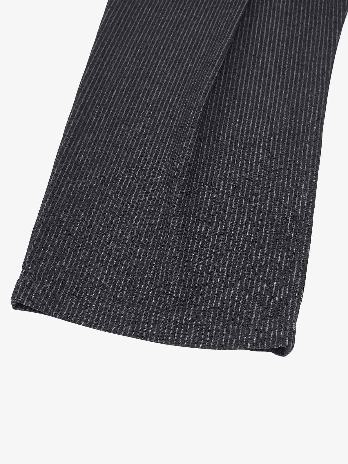 Vintage Pinstripe Pleated Wide-Leg Barrel Pants