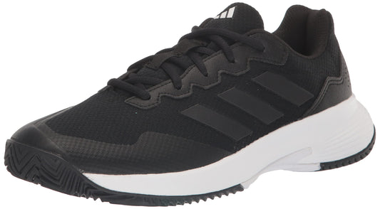 adidas Mens Gamecourt 2.0 Tennis Sneaker Black/Black/Grey 9.5
