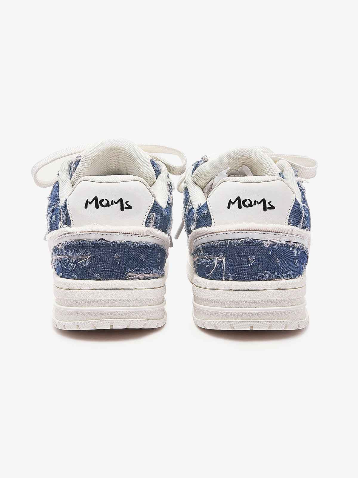 Street Distressed Denim Patchwork Sneakers