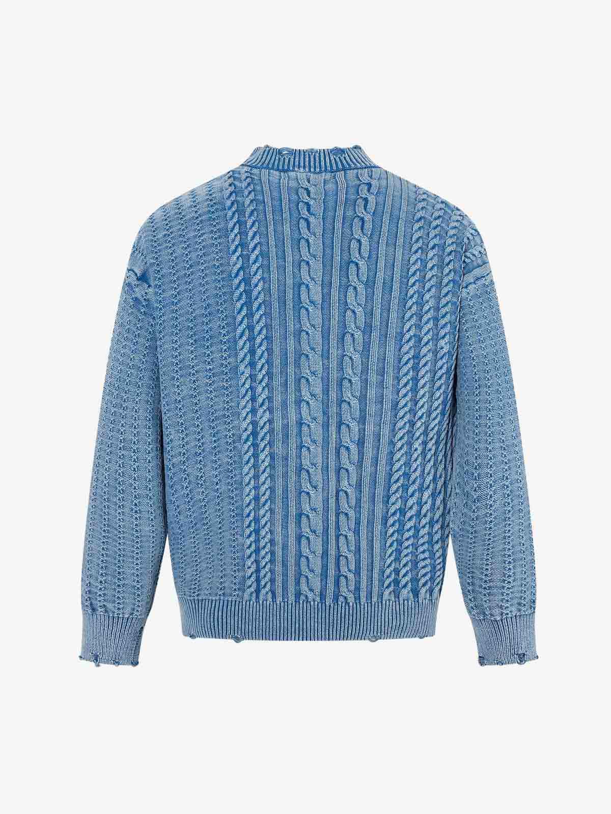 Textured Cable Knit Button Up Cardigan Jacket
