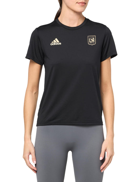 adidas Womens FC Short Sleeve Pre-Game T-Shirt Black/Los Angeles Football Club Large