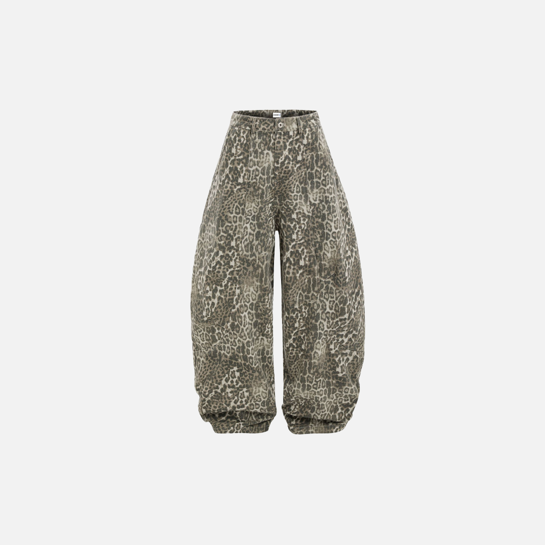 Breathable Hip Hop Leopard Print Wide Leg Pants - Luxuryurbanwear