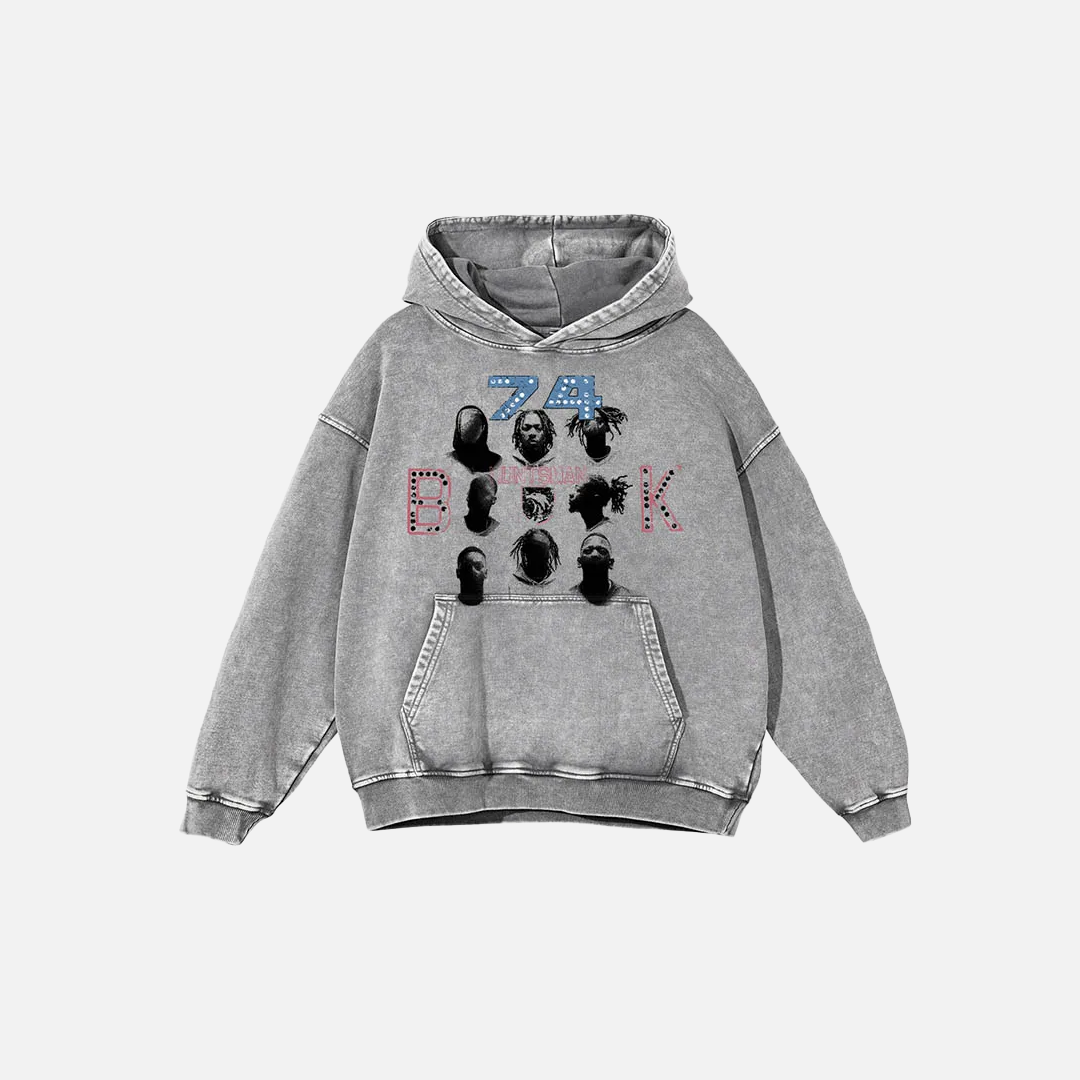 Streetwear Graphic Printed Hip Hop Washed Hoodie - Luxuryurbanwear