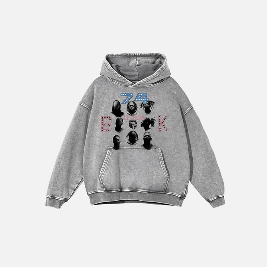 Streetwear Graphic Printed Hip Hop Washed Hoodie - Luxuryurbanwear