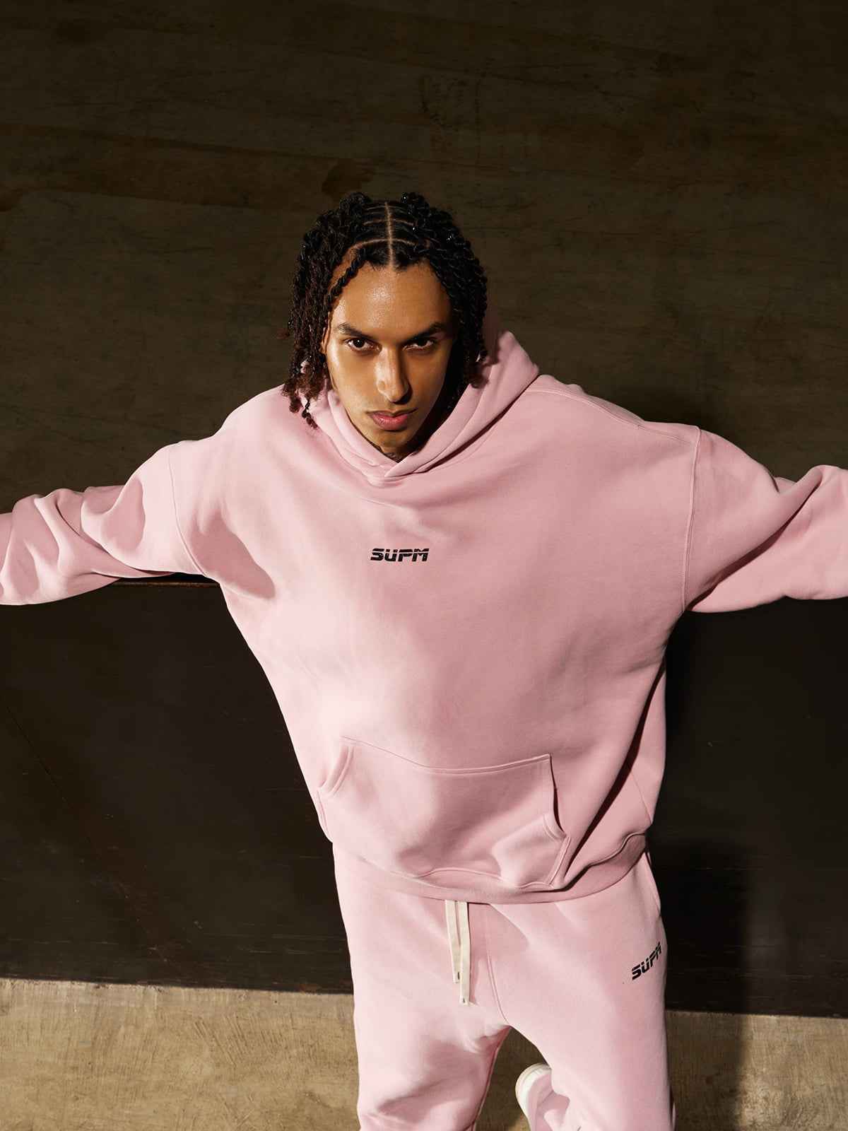 SUPM Pink Cloud Hoodie Set