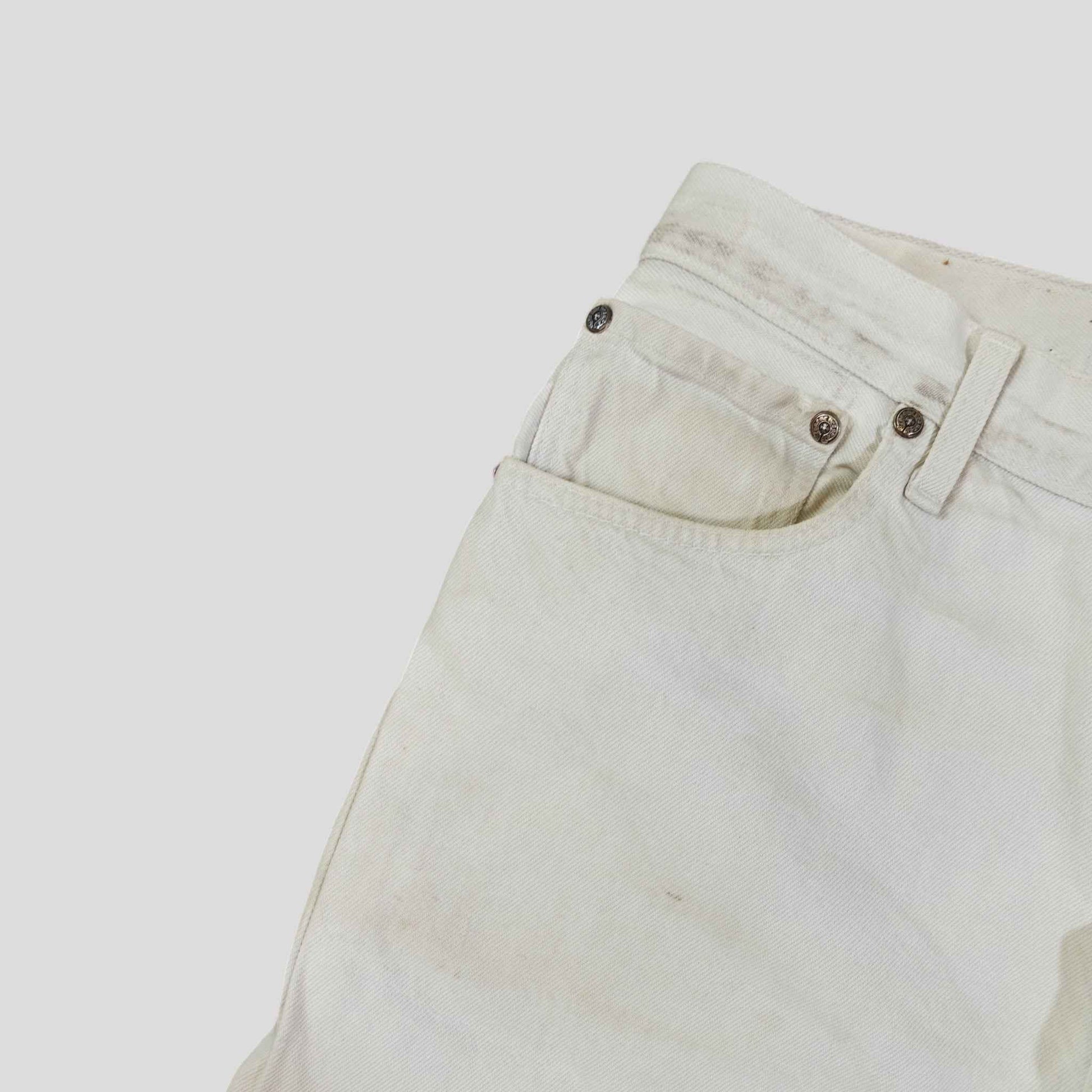 Chrome Hearts Leopard Cross Patch Jeans in White