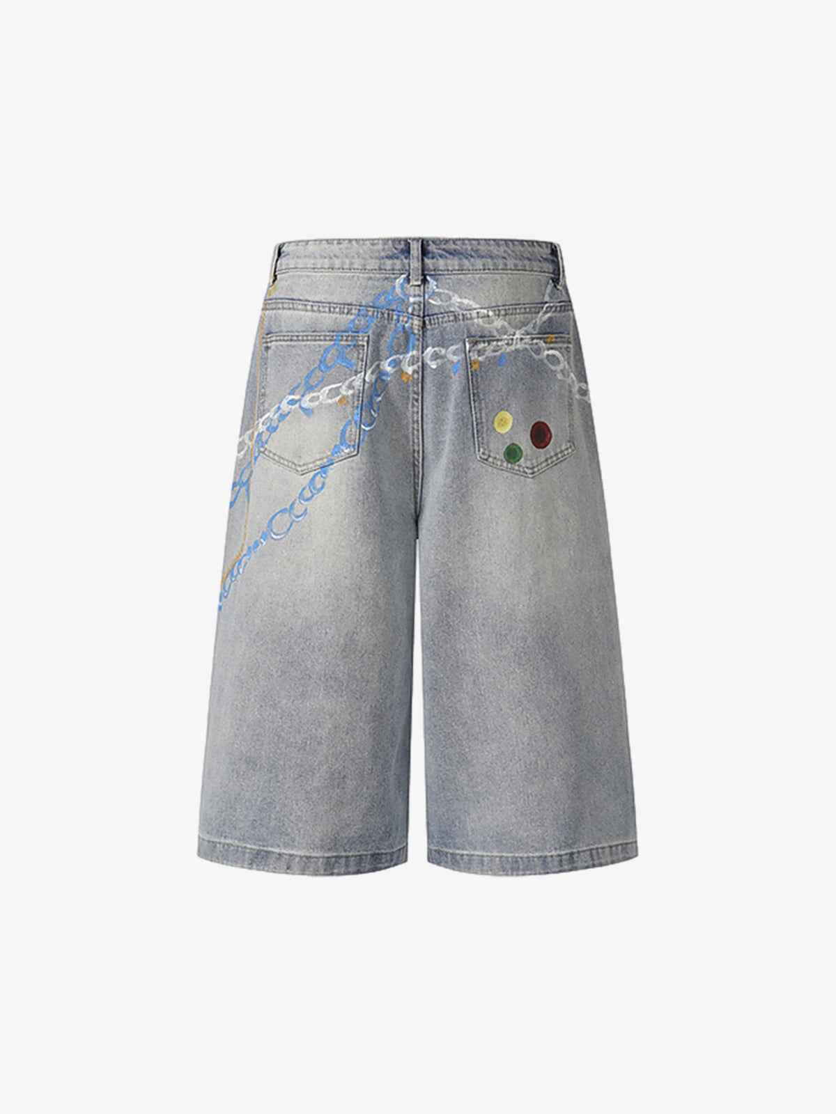 Street Painting Graffiti Denim Jorts - 2476