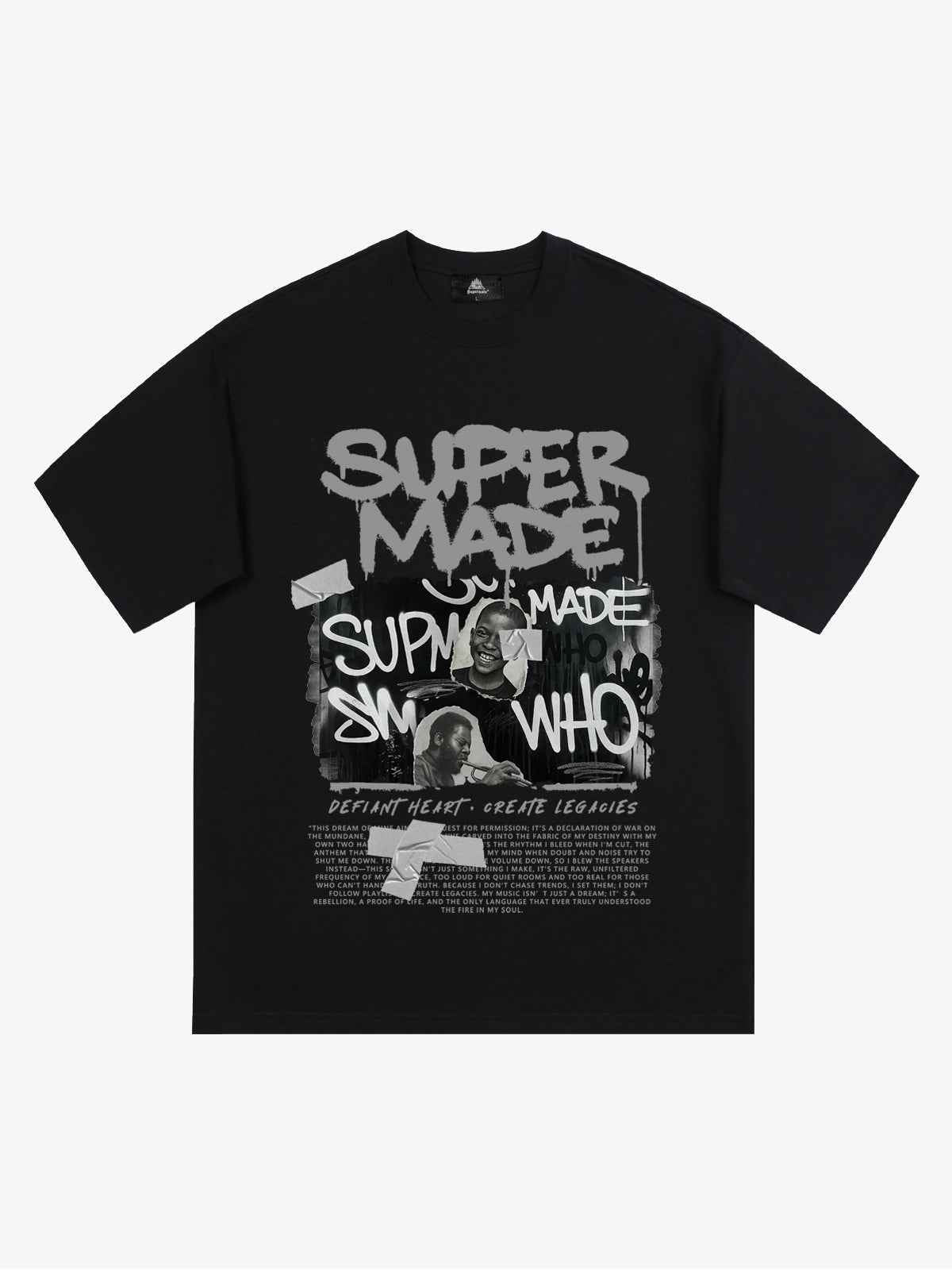 Streetwear Graffiti Character Collage Graphic T-Shirt