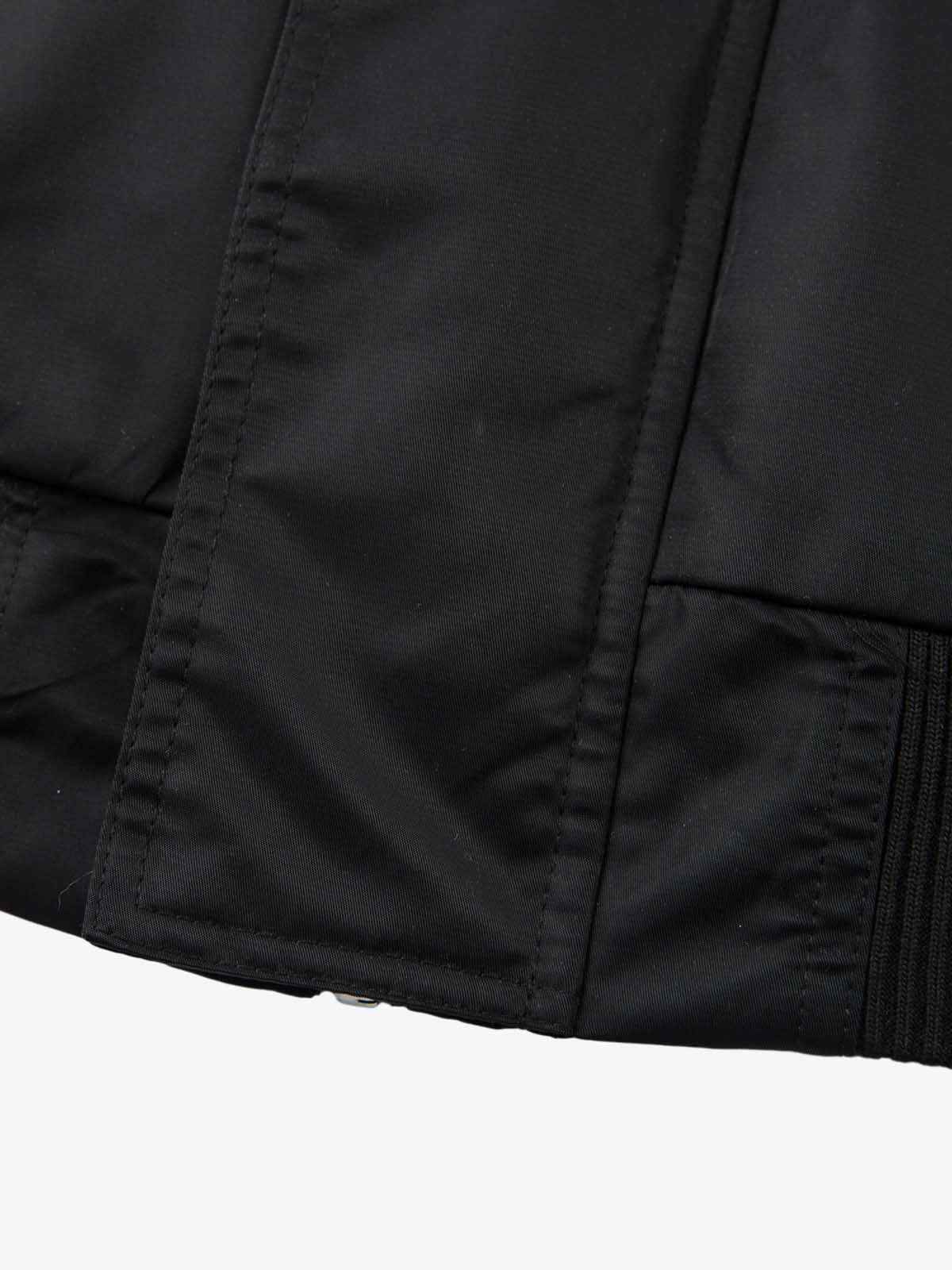 Detachable Faux Fur Collar Ruched Sleeve Bomber Jacket