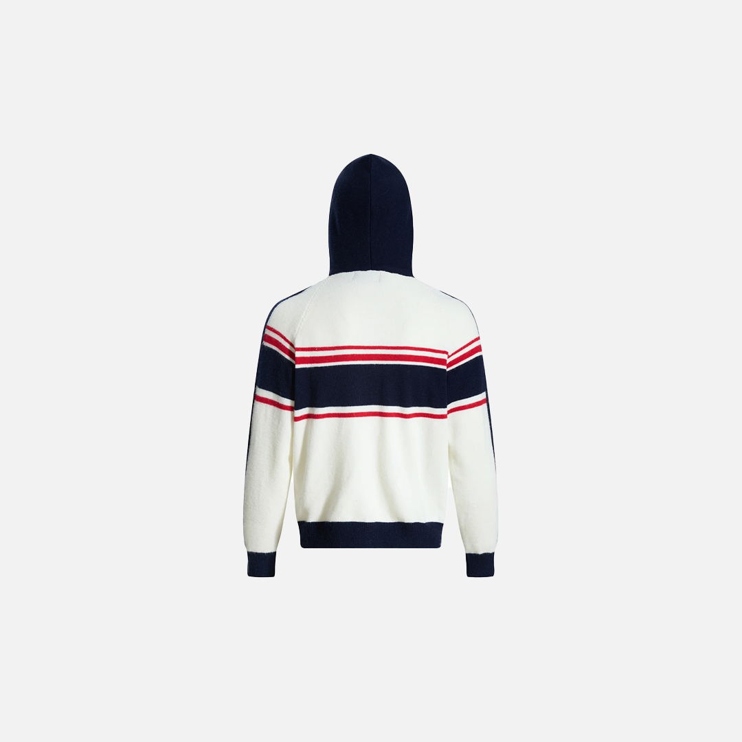 Retro Loose Knit Half Zip Raglan Sleeve Hooded Sweater - Luxuryurbanwear