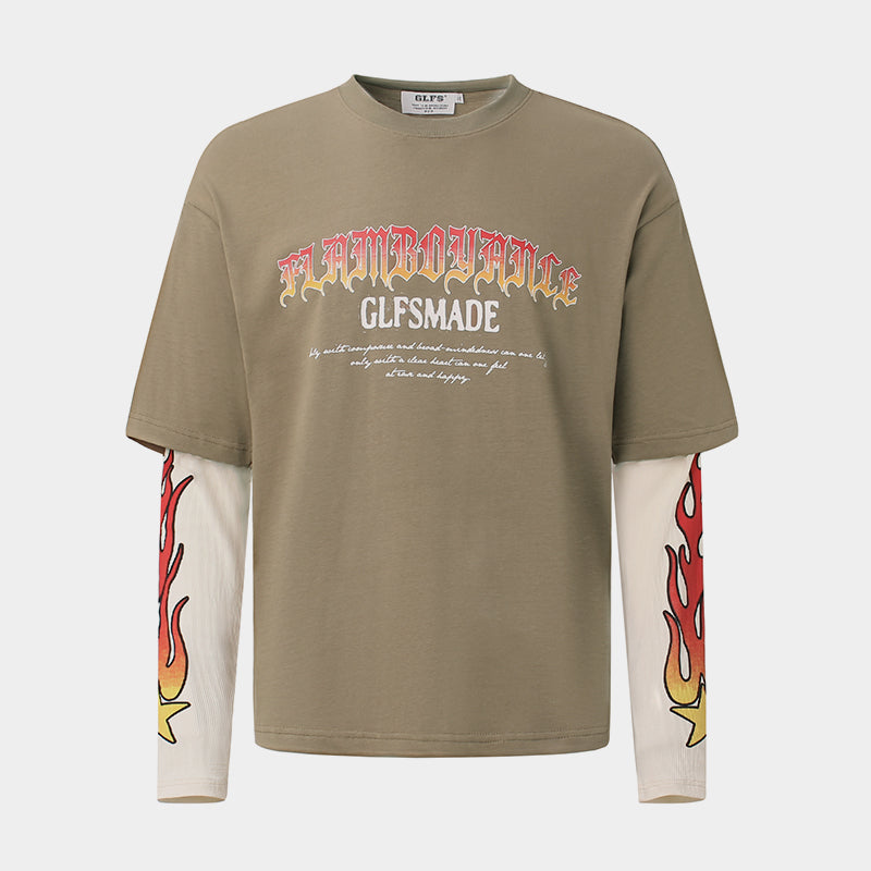 Vintage Flame Letter | Contrast Sweatshirt - Luxuryurbanwear