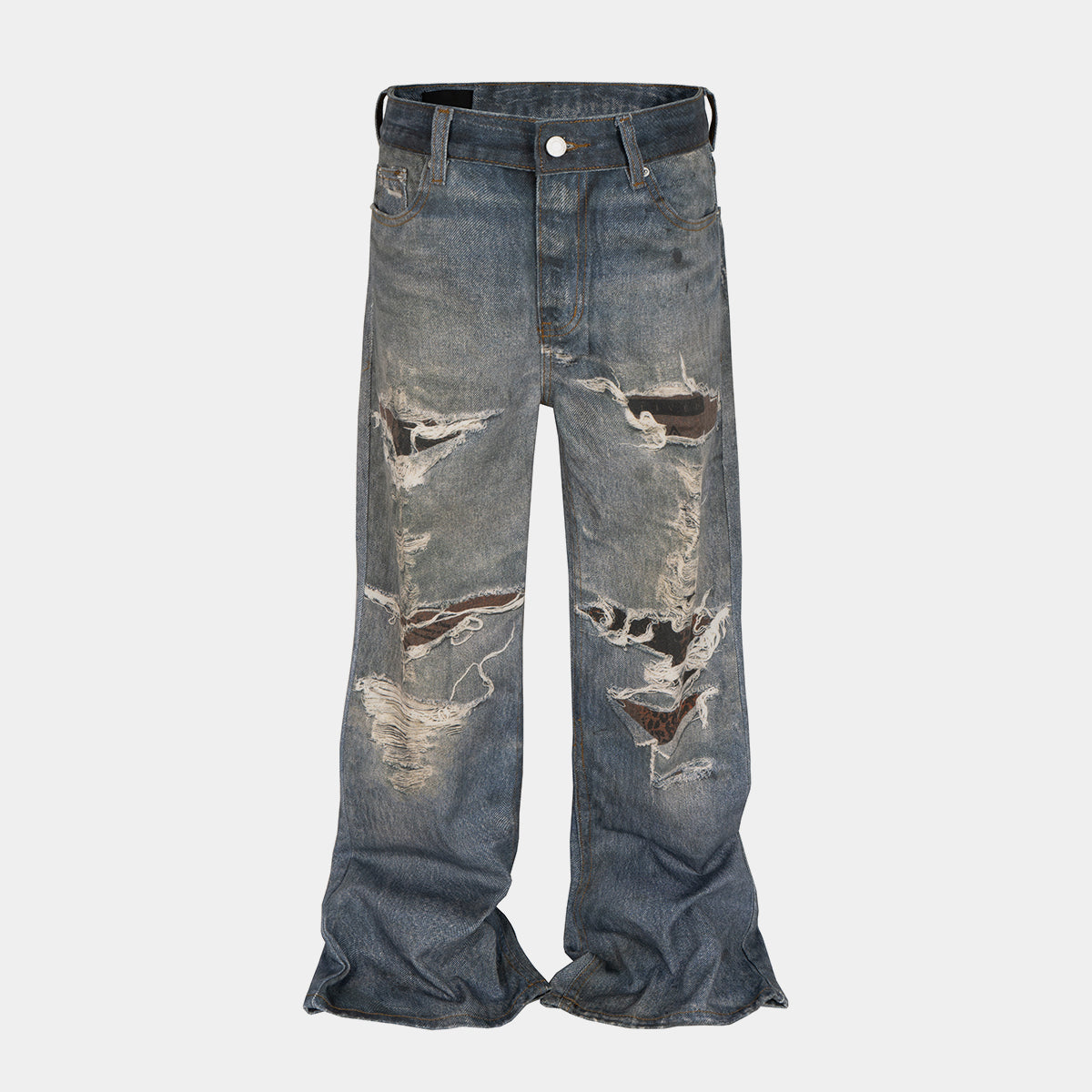 Snake Patch Destroyed | Distressed Jeans - Luxuryurbanwear