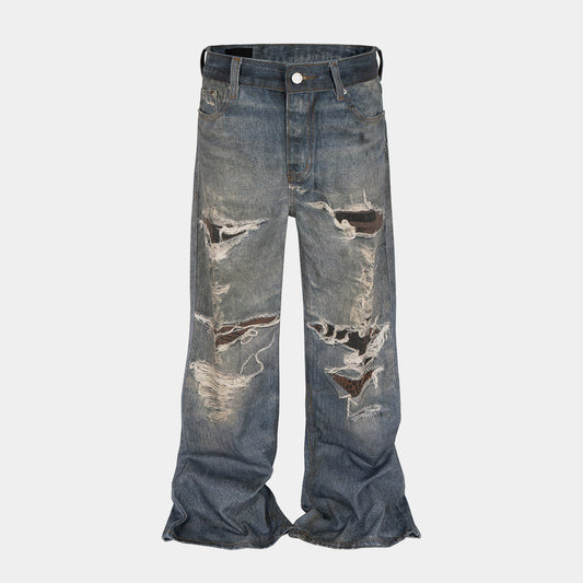 Snake Patch Destroyed | Distressed Jeans - Luxuryurbanwear