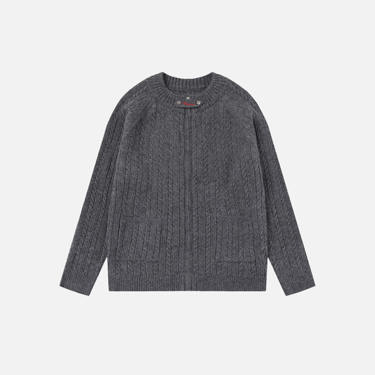 Y2K Trendy Cozy Zip-Up Long Sleeve Sweater - Luxuryurbanwear