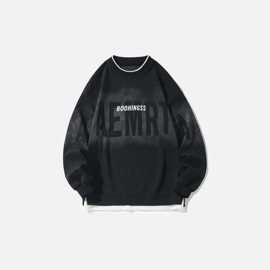 Premium Hip Hop Fake Two Piece Punk Sweatshirt - Luxuryurbanwear