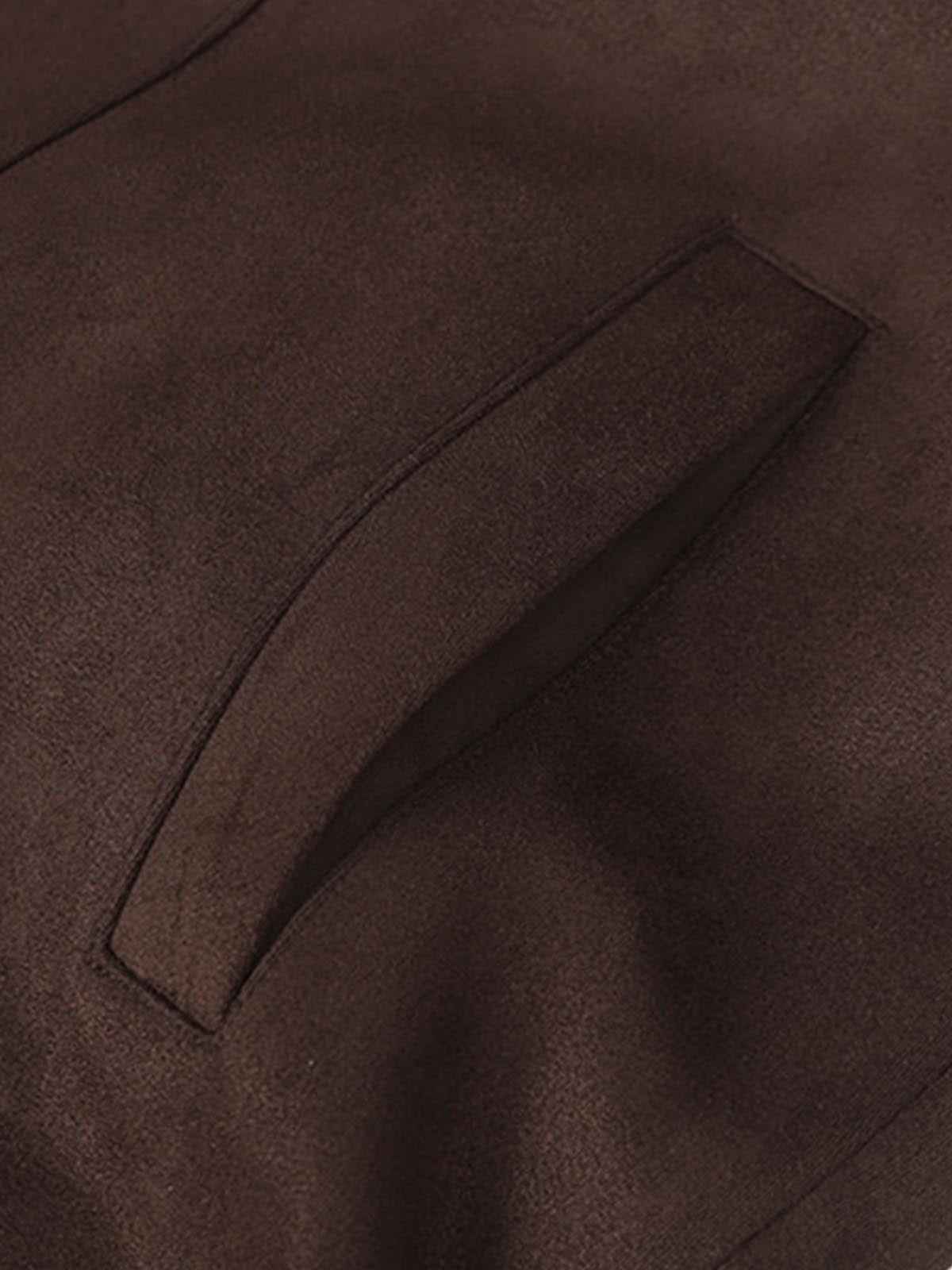 Suede Asymmetric Zip Biker Jacket