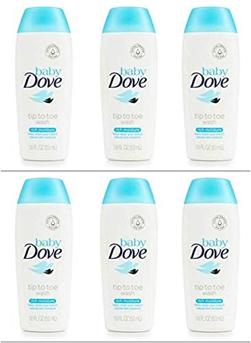 Baby Dove Tip To Toe Wash Rich Moisture 1.8 oz travel size (6 Pack)