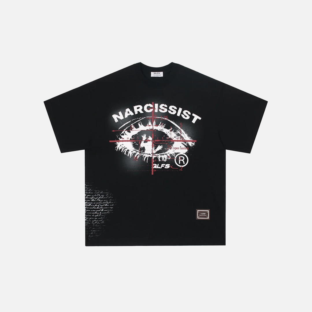 Graphic Eye Print Loose Cotton Short Sleeve T-Shirt - Luxuryurbanwear