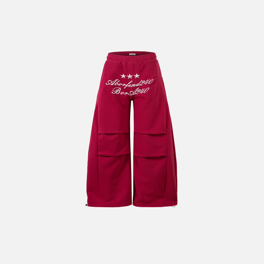 Trendy Loose Fit Letter Print Wide Leg Jogger - Luxuryurbanwear