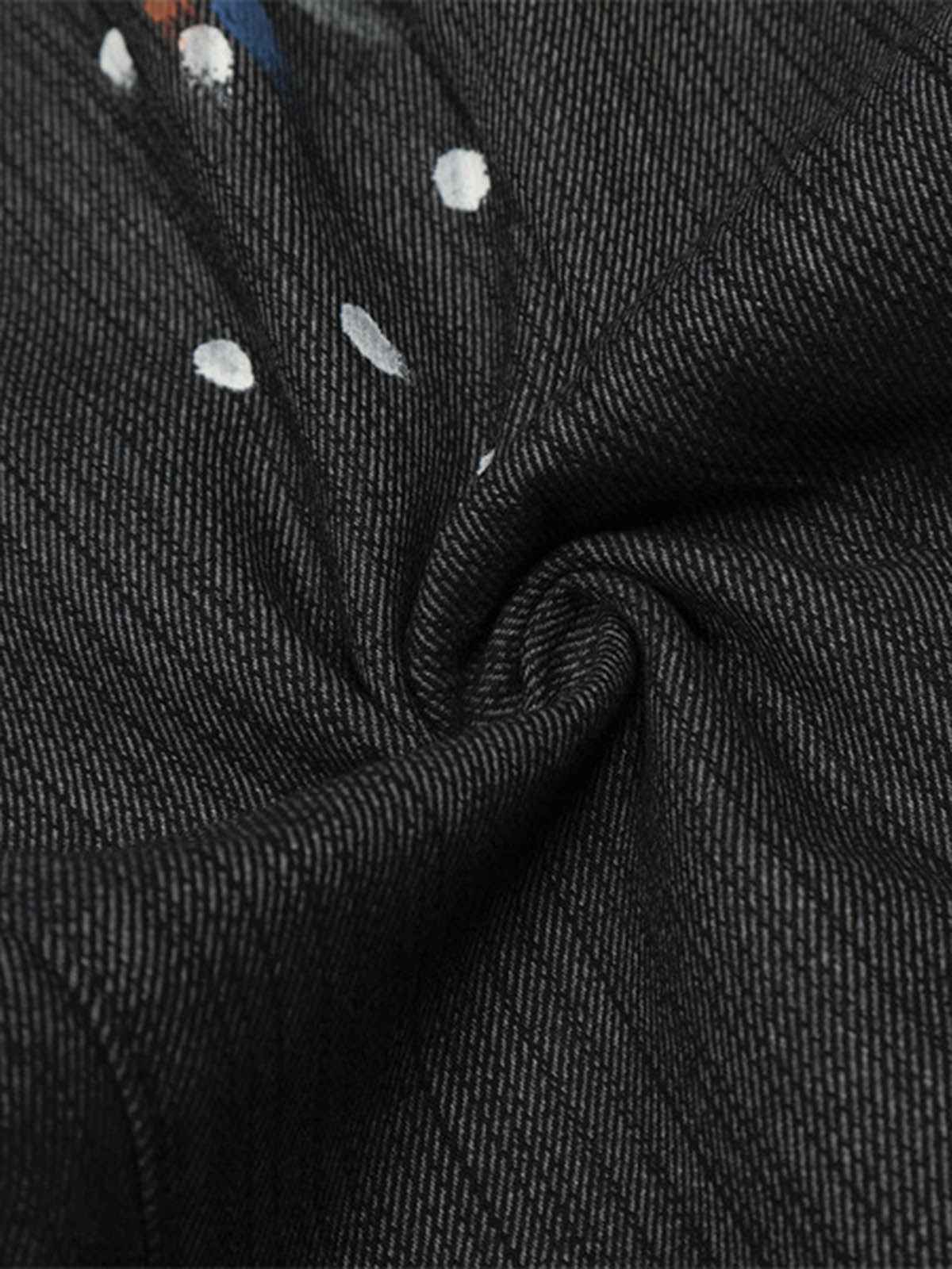 Street Contrast Artistic Graffiti Drawstring Jeans