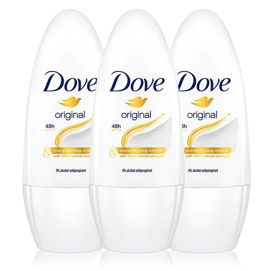 3 x 50ml Dove Anti-Perspirant Roll-On Original