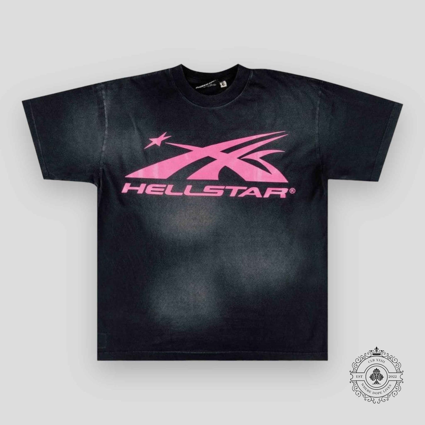 Hellstar Sport Logo Gel T-shirt in Black / Pink