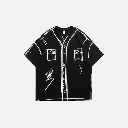 Streetwear Versatile Graffiti Print Hip-Hop T-Shirt - Luxuryurbanwear